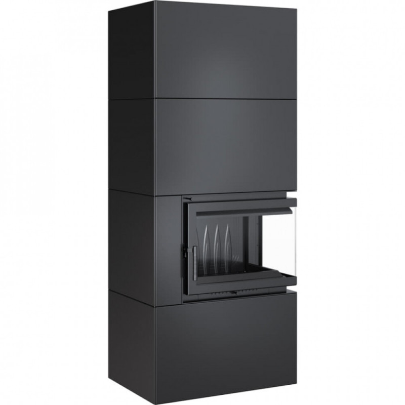 Камін Kratki SIMPLE 12 BS права в обудові BOX стальний - чорний
