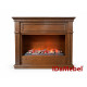 Камінокомплект IDaMebel Sorrento коричневий чорна патина, розмір 1295x1055x400 з паровим каміном A-Fire Cassette SF100 Multi зі справжнім 3D ефектом полумʼя, звуком, дровами та кольоровим полумʼям
