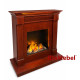 Камінокомплект IDaMebel Washington кольору червоне дерево, розмір 1200x1185x485, з паровим каміном Dimplex Cassette 600 LED LOG зі справжнім 3D ефектом полумʼя, дровами та звуком