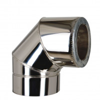 Коліно з термоізоляцією нерж/нерж AISI 304 0,8 мм 90° ф350/420